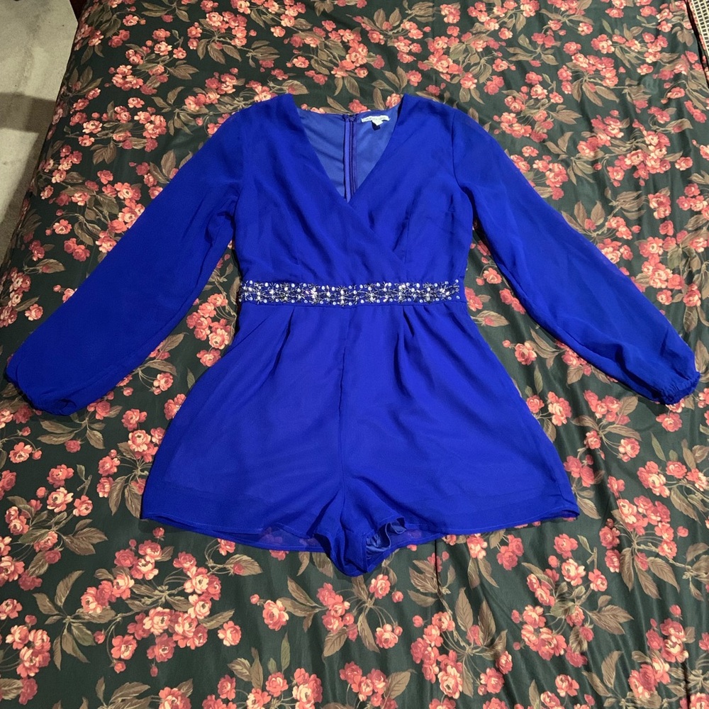Electric Blue Charlotte Russe Formal Romper